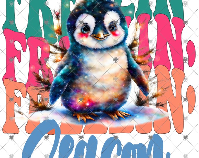 Freezin' Season, Cute, Festive Penguin Christmas Download, Shirt Design, Png, digital download, png, sign png