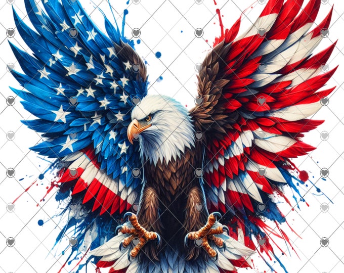Patriotic Eagle, AMERICA, fourth of July design download, Png, digital download, Png file
