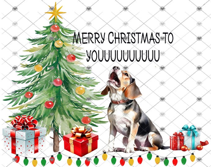 Merry Christmas to Youuuuuu, Howling Beagle Dog, Funny Christmas Download, Shirt Design, Png, digital download, png