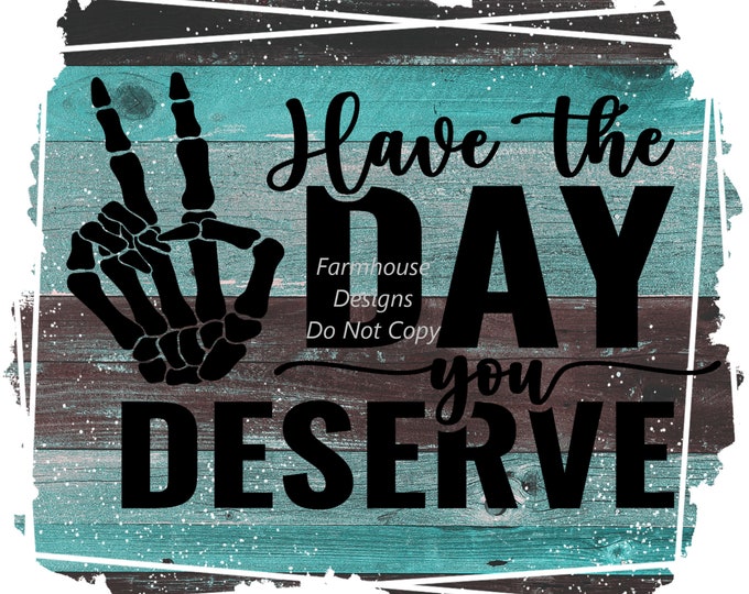 Have the day you deserve, design, funny shirt design, digital download, Png file