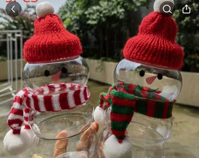 Christmas snowman jar with scarf and hat