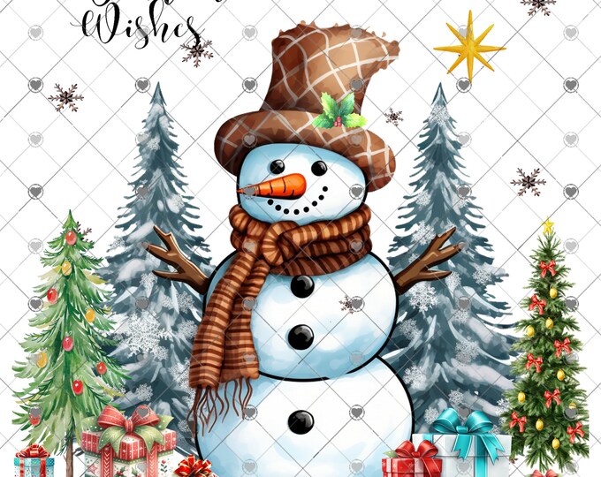 Warm Wishes snowman scene, Christmas Download, Shirt Design, Png, digital download, png, sign png