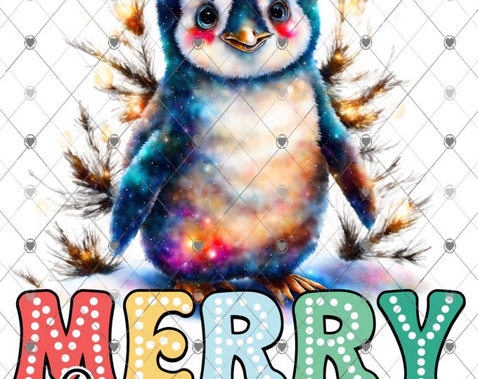 Merry Christmas, bright colored, Cute, Festive Penguin Christmas Download, Shirt Design, Png, digital download, png