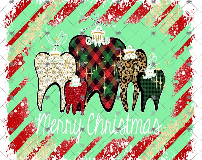 Dentist Christmas Shirt design, Plaid and Leopard Print Teeth Ornaments, Digital Download, Shirt Design, Png, digital download, png file