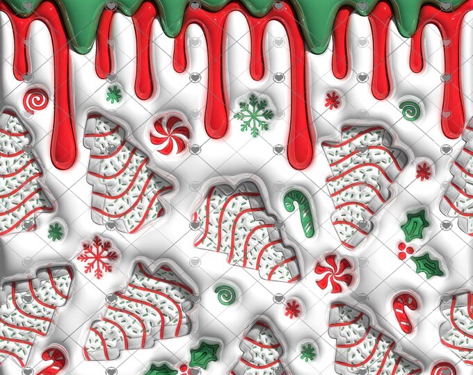 Christmas Tree Snack Cakes, 20 skinny Tumbler design, digital download, Png file