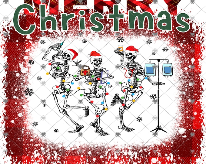 Merry Christmas, Skeleton Nurses, Funny Christmas Design, Funny Christmas, Digital Download, Shirt Design, Png, digital download, png file