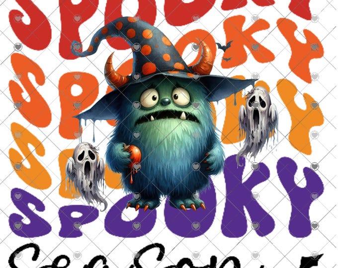 Spooky Season, Monster and ghosts Halloween download, png file, shirt design, png, Children's shirt png