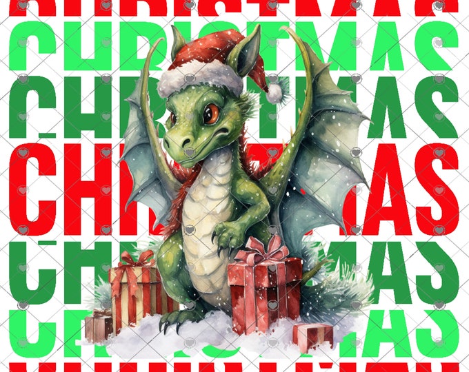 Christmas Dragon, Christmas Download, kid's shirt, Shirt Design, Png, digital download, png file