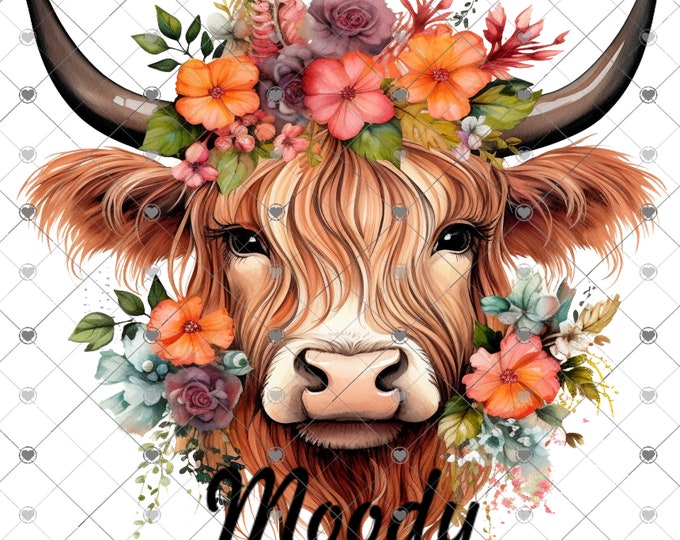 Highland Cow, Moody, shirt Png,  download,  door png, welcome sign