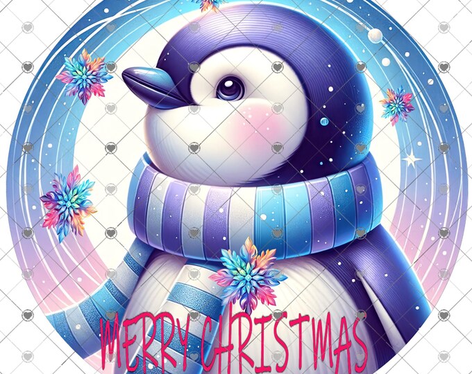 Merry Christmas, bright colored, Cute, Festive Penguin Christmas Download, Shirt Design, Png, digital download, png