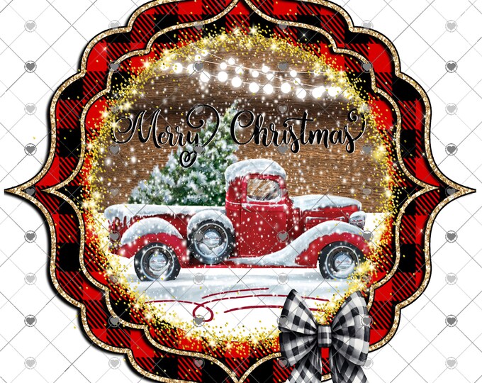 Red Vintage Truck Winter scene, Merry Christmas, Download, Shirt Design, Png, digital download, png, sign png