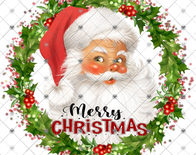 Merry Christmas, Retro Santa Claus, Digital Download, Shirt Design, Door sign Png, digital download, png file