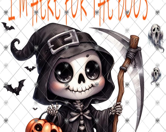 I'm Here For the Boos, Cute Undertaker download, png file, shirt design, png, Children's shirt png
