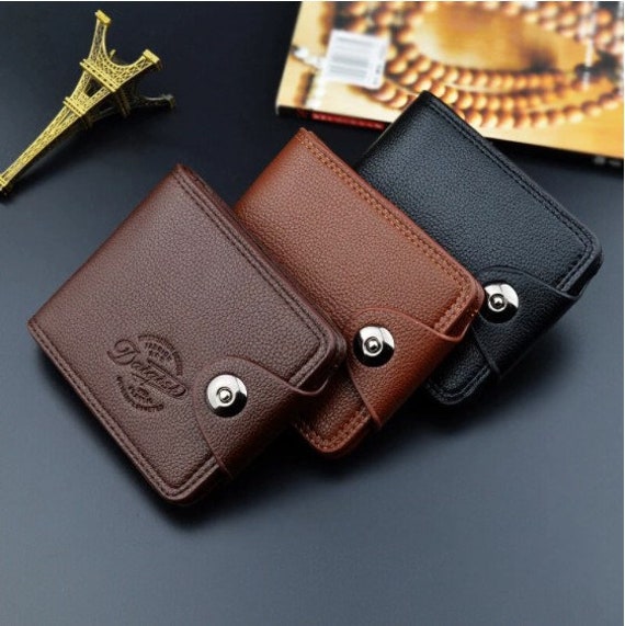Leather Men Wallets Zipper Pocket Vintage and Credit Card | Etsy