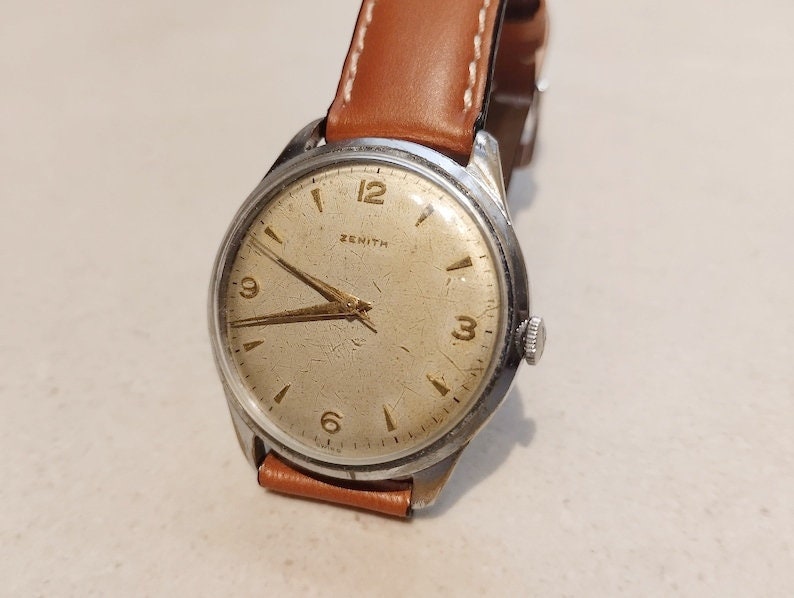 Montre Zenith Vintage Calatrava 36mm Acier - Mouvement Manuel 2542, Verre Acrylique, Occasion