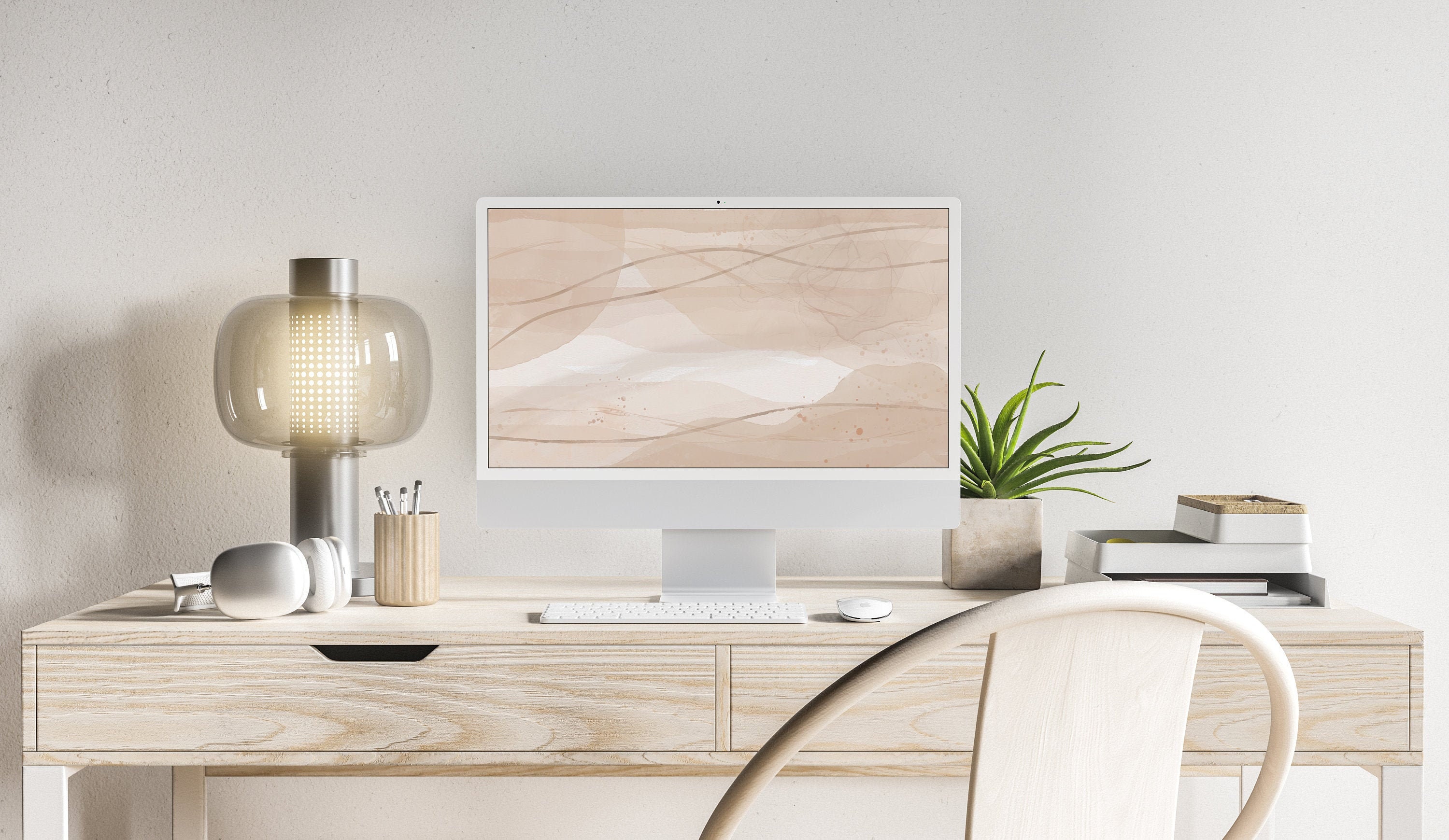 Boho Neutral iPad Wallpaper Ästhetik Beige Mac Pc Desktop | Etsy