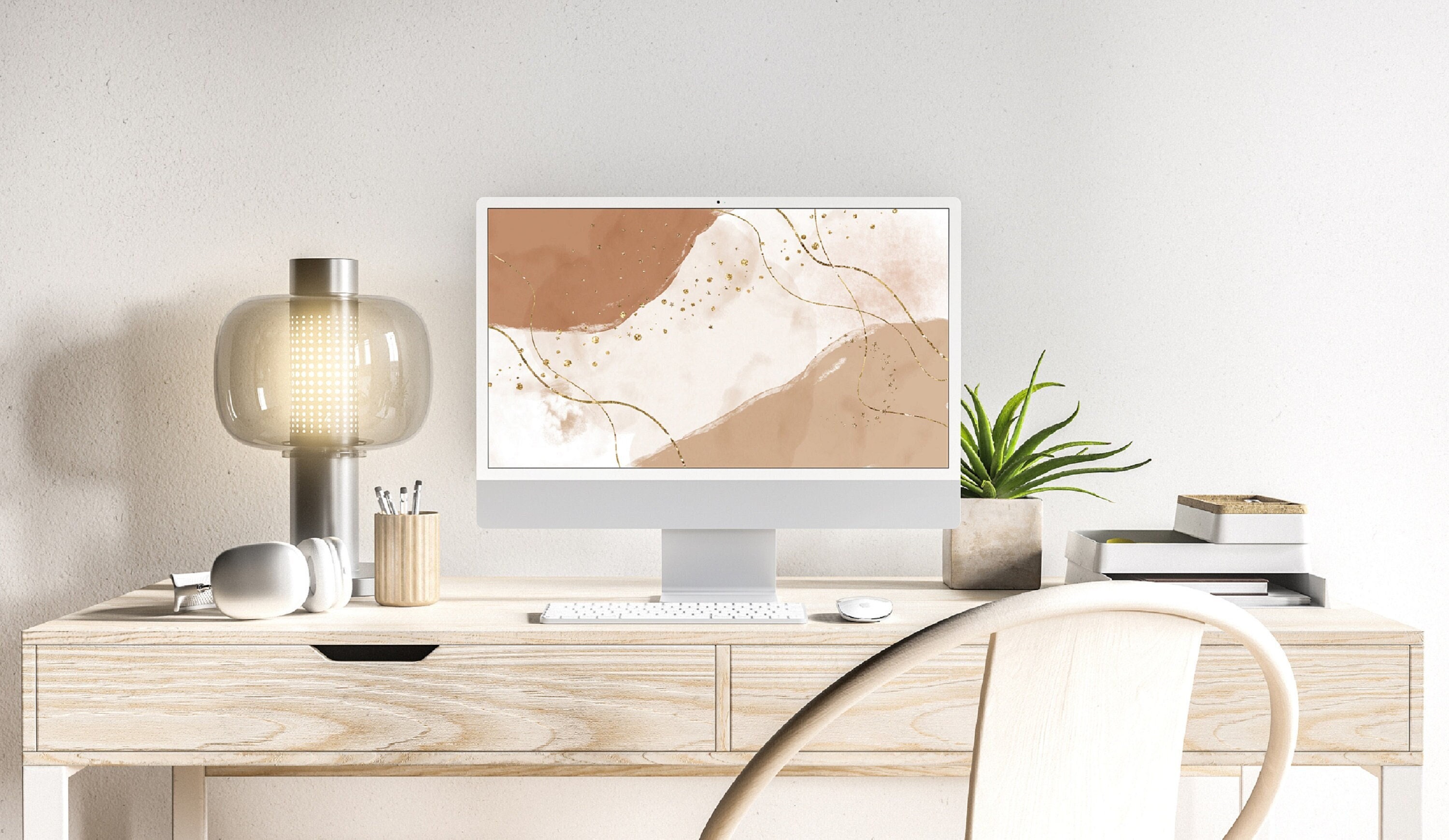 Macbook Wallpaper Aesthetic Boho Laptop Backgrounds Beige | Etsy