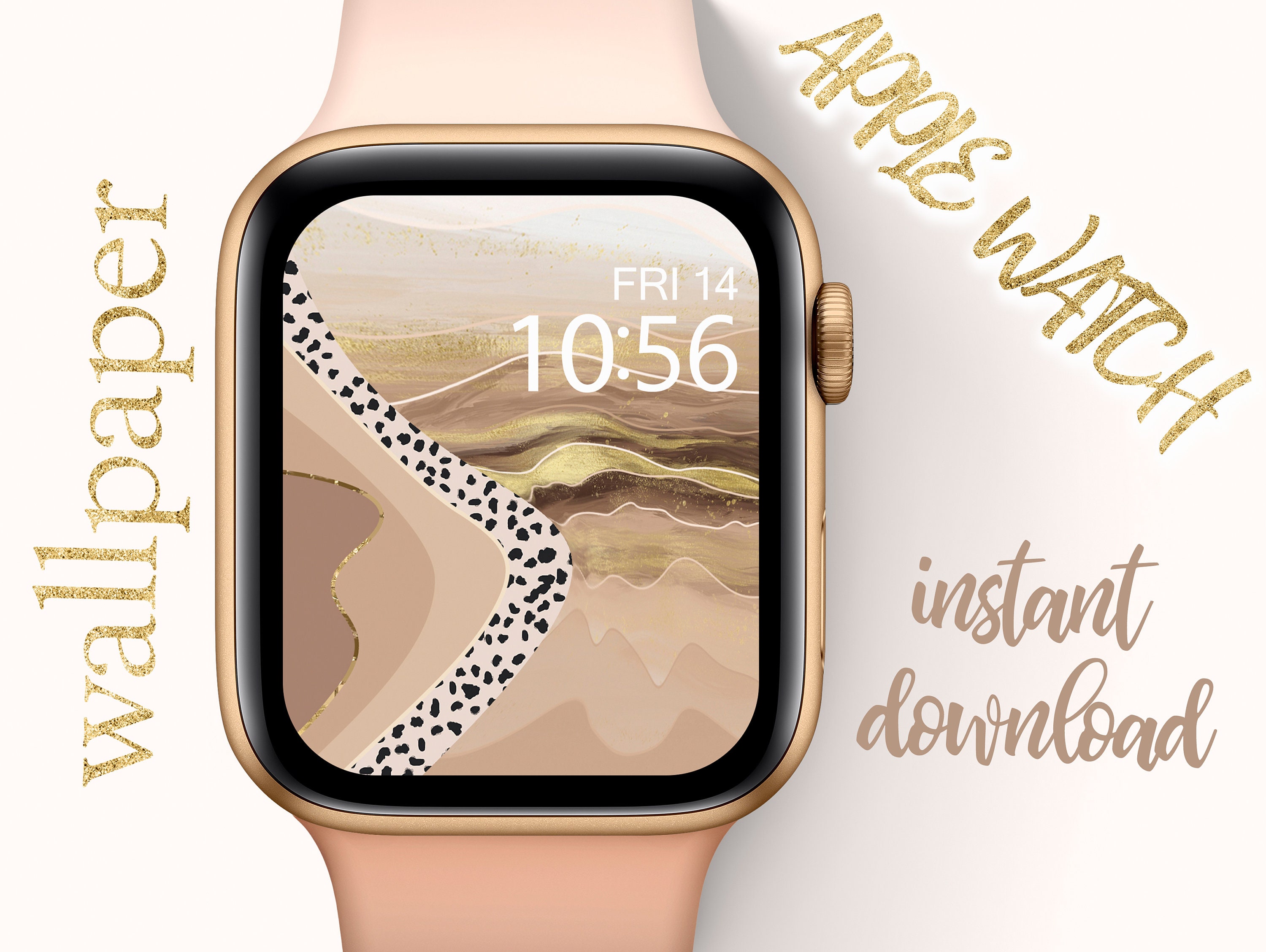 Apple Watch Wallpaper Boho Animal Print Pastel Lock Screen Etsy