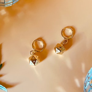 D20 Earrings | Dnd | Dice Earrings | Stainless Steel Silver Gold Plated | Dice Charm | Hypoallergenic | Nerd Gift | RPG Gift | Unique Gift