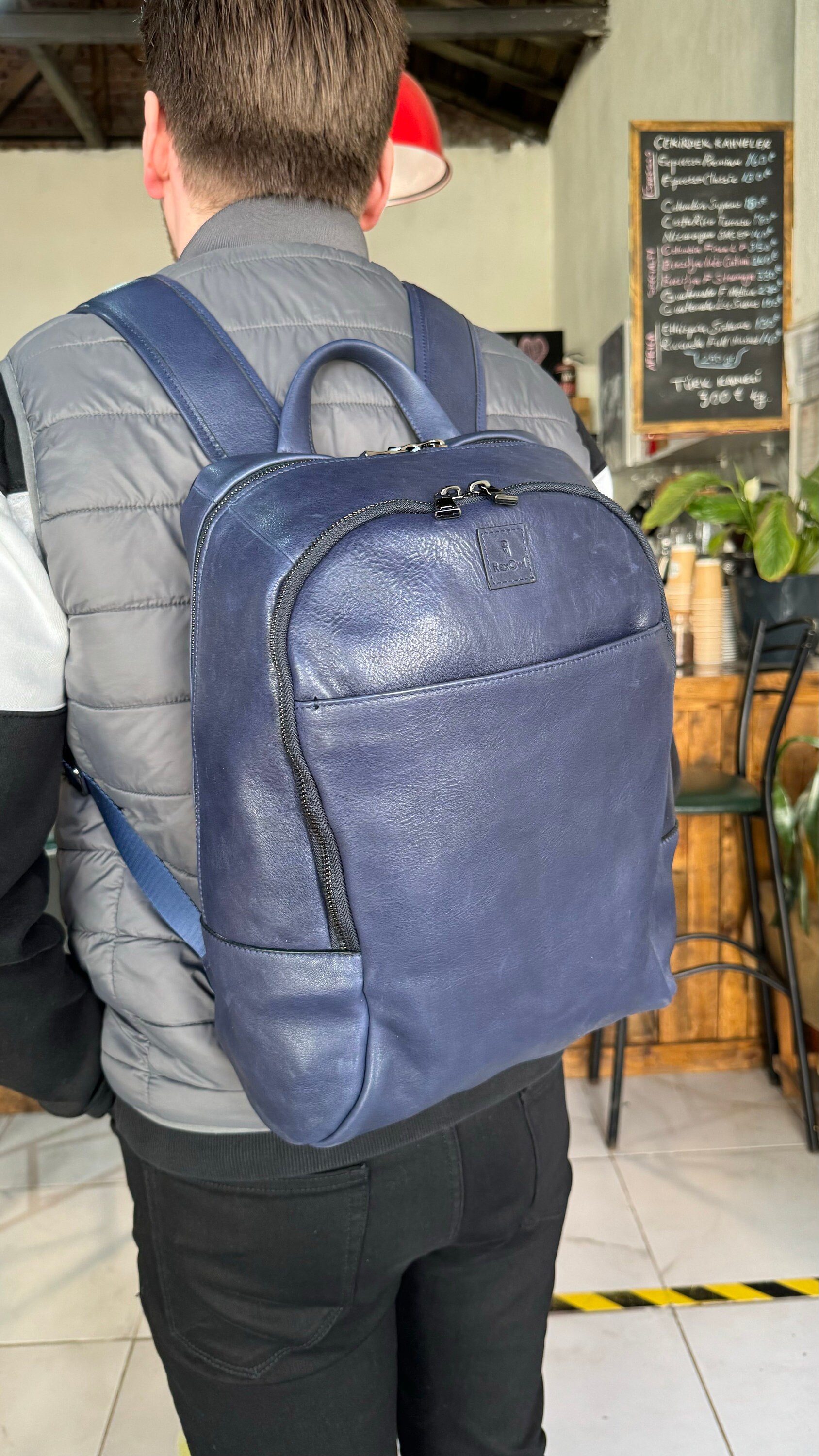 Leather Backpack Blue Leather Anniversary Gifts Personalized Full Grain Leather Knapsack Rucksack Engraving Bags Handmade Trip Essential Etsy Canada