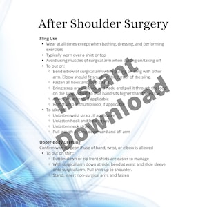Acute Care Rehab, Shoulder Surgery, Occupational Therapy, OT, Physical Therapy, Study Guide, Cheat Sheet