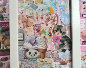 Cutecore Kitsch Juminocore 4×6 Collage Art in Frame!