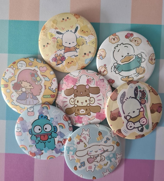 Sanrio Characters Decoupaged 58mm Badges!