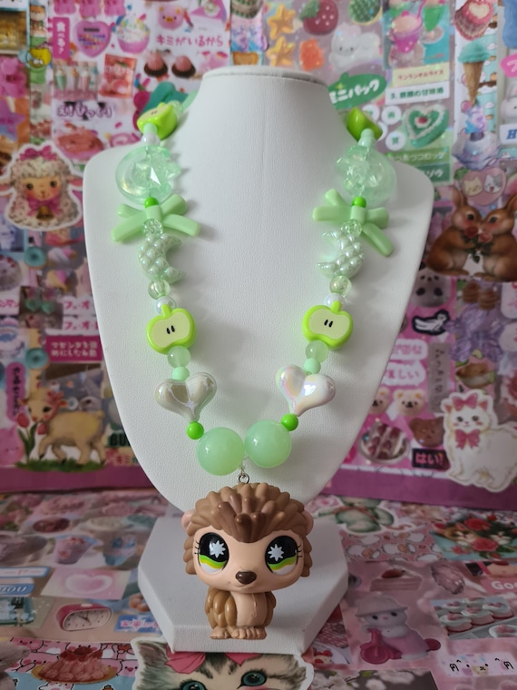 LPS Hedgehog Beaded Necklace - Apple!
