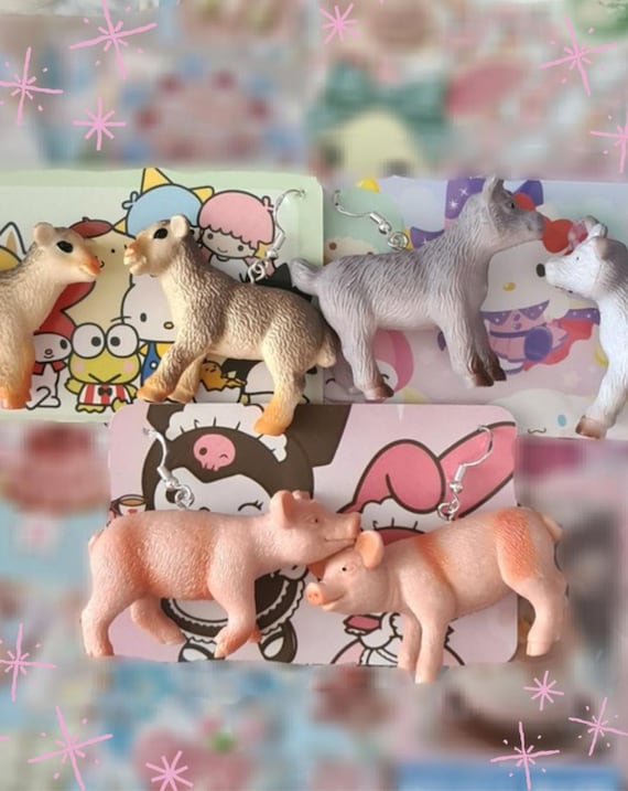 Farm Animal Upcyled Toy Earrings!
