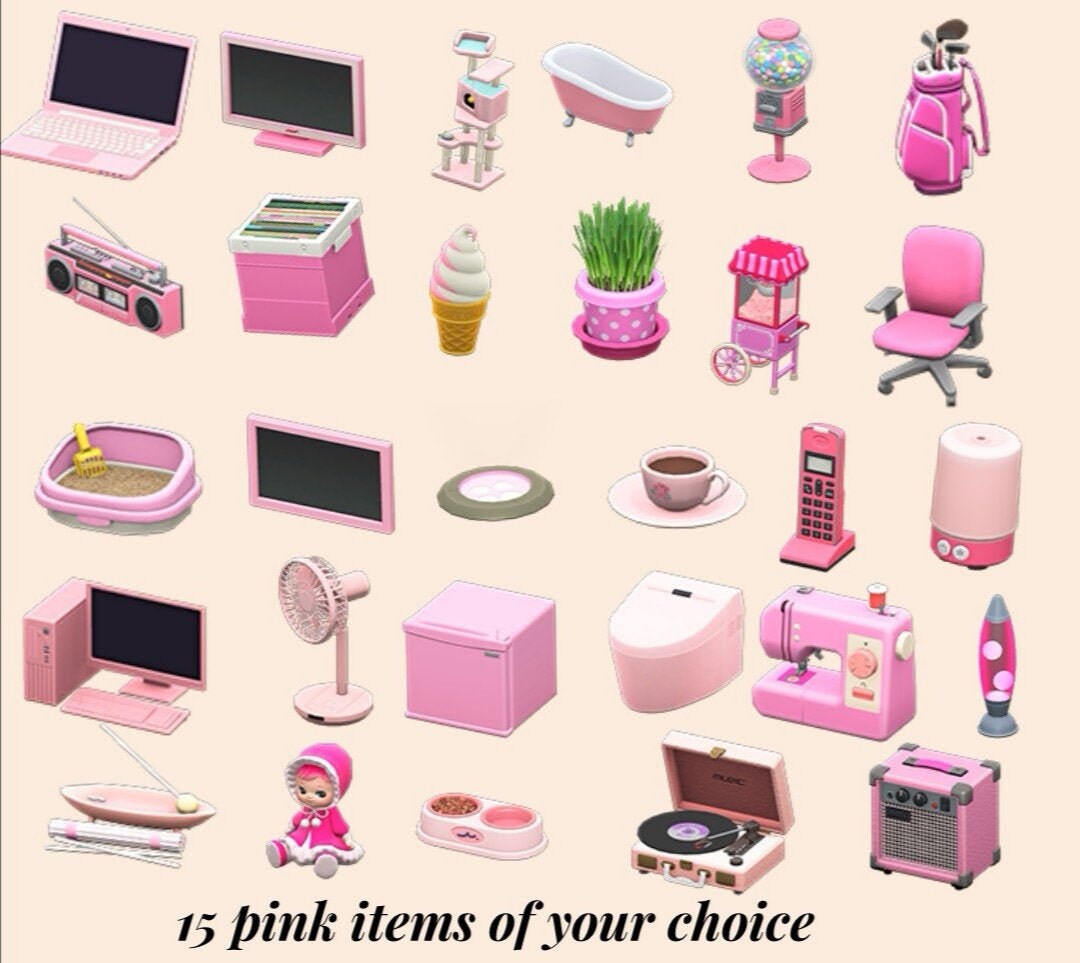 ACNH 15 pink items of your choice Etsy