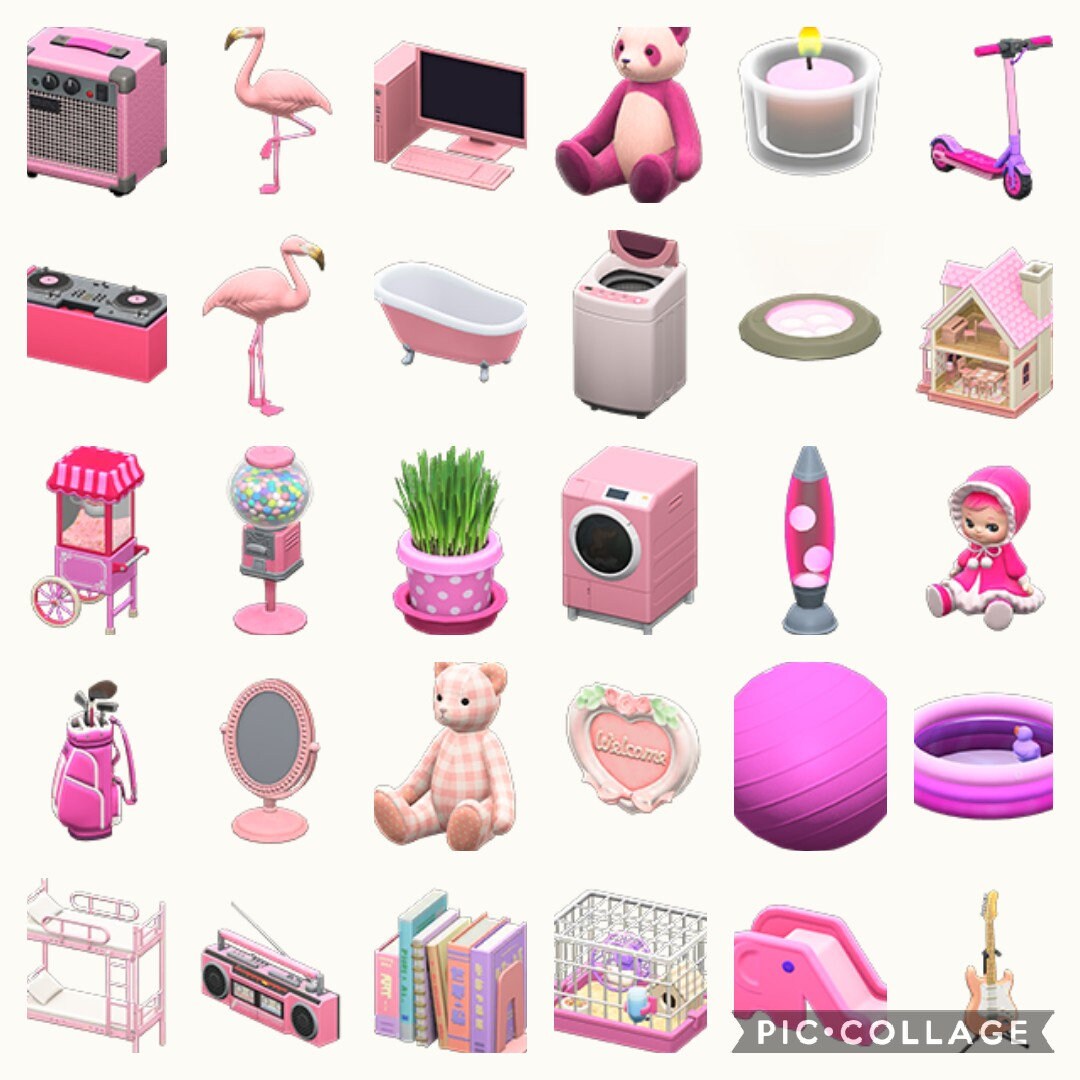 ACNH 30pc Pink Household Items Furniture Option 1 Etsy