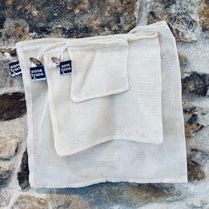 Lot de 3 sacs filet en coton bio