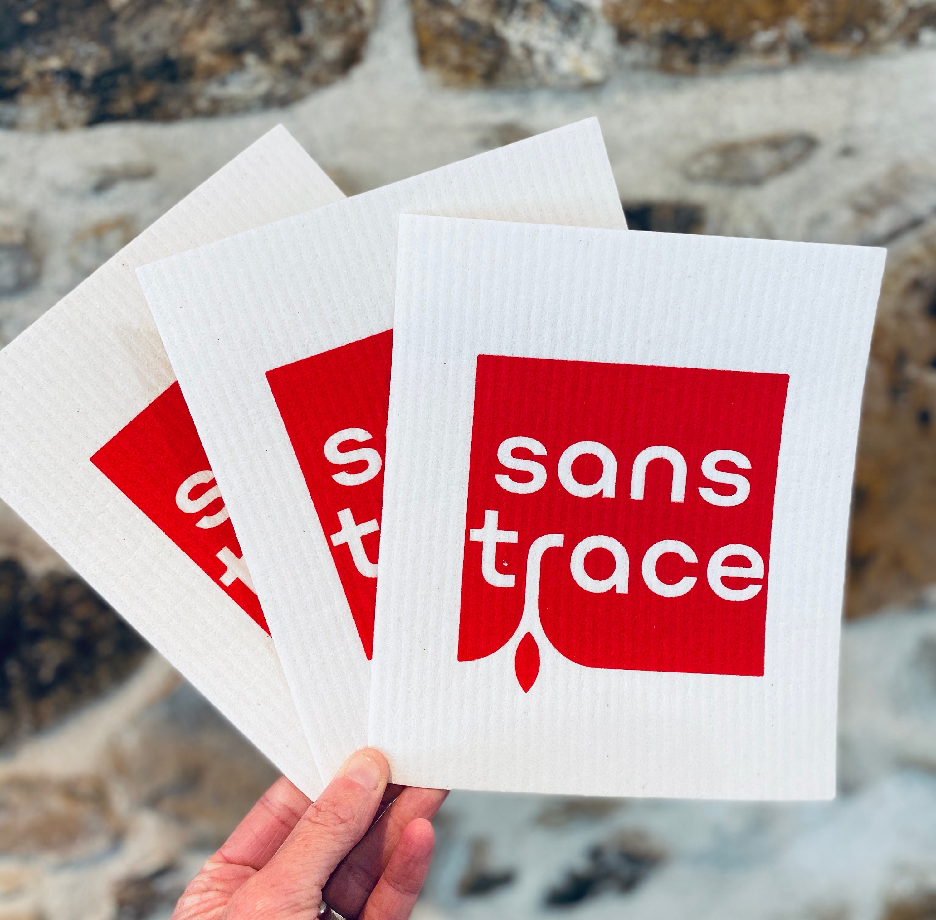 Essuie Tout en Cellulose Réutilisable avec Sac Filet - Rouge