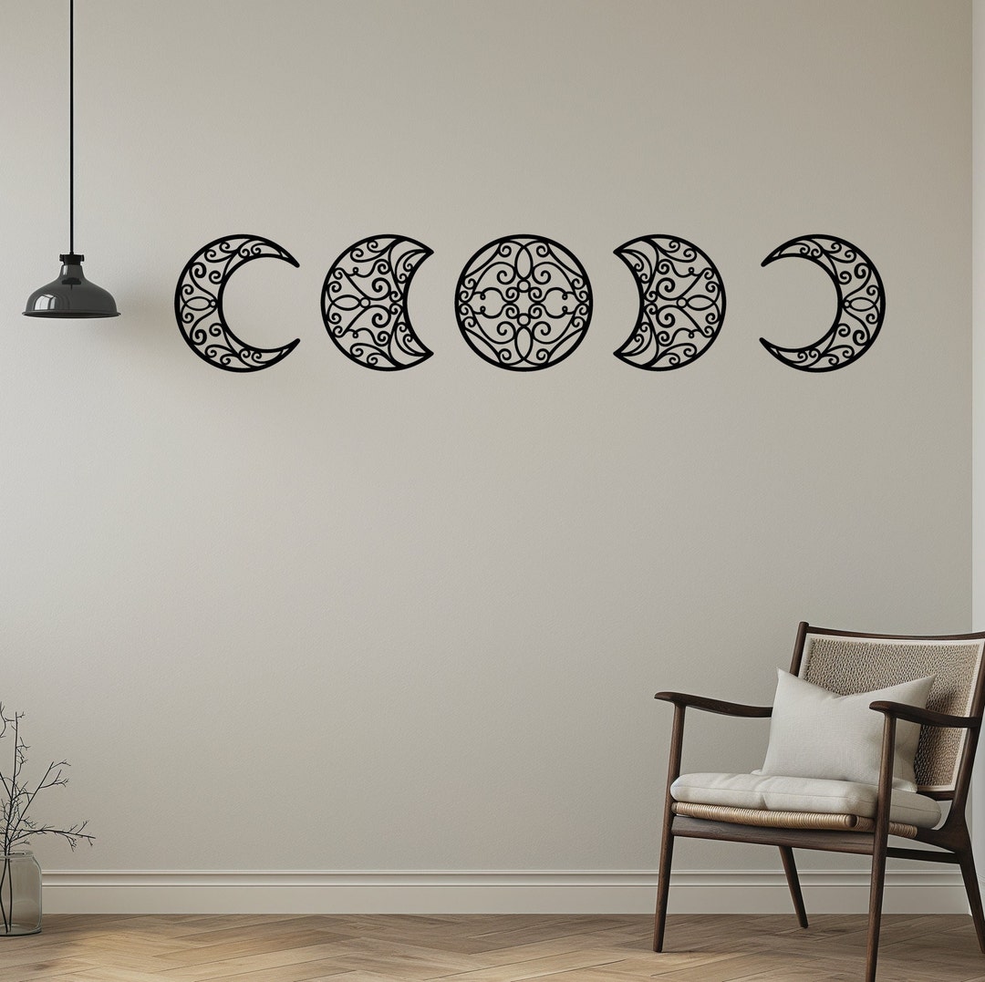 Moon Phases Wall Decor, Moon Phases, Moon, Moon Art, Moon Decor, Wall ...