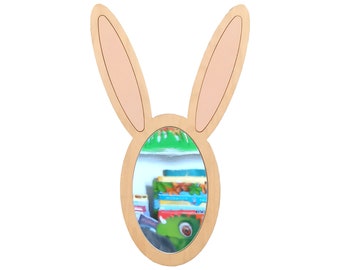 Bunny acrylic mirror, Laser cut rabbit nursery room mirror, Wood Kids Wall Mirror, Kids Room Mirror, Wood bunny mirror, Baby room decor