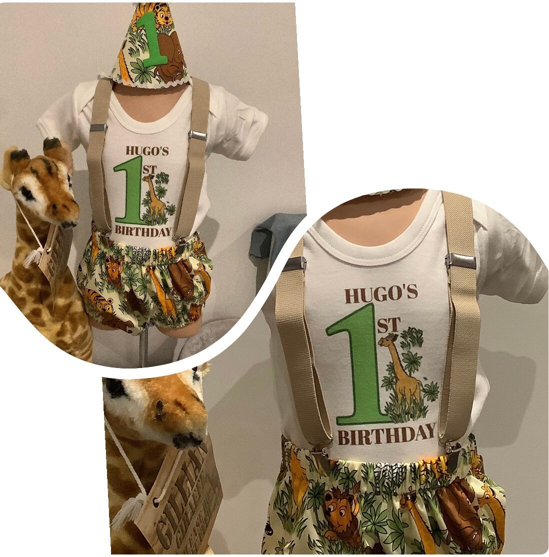 Baby Boys Jungle Themed 1st Birthday Cake Smash Outfit Photo Etsy