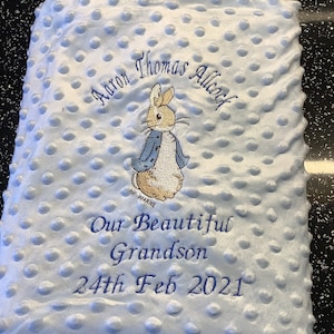 Baby Jungen personalisierte Peter Rabbit Decke Geschenk