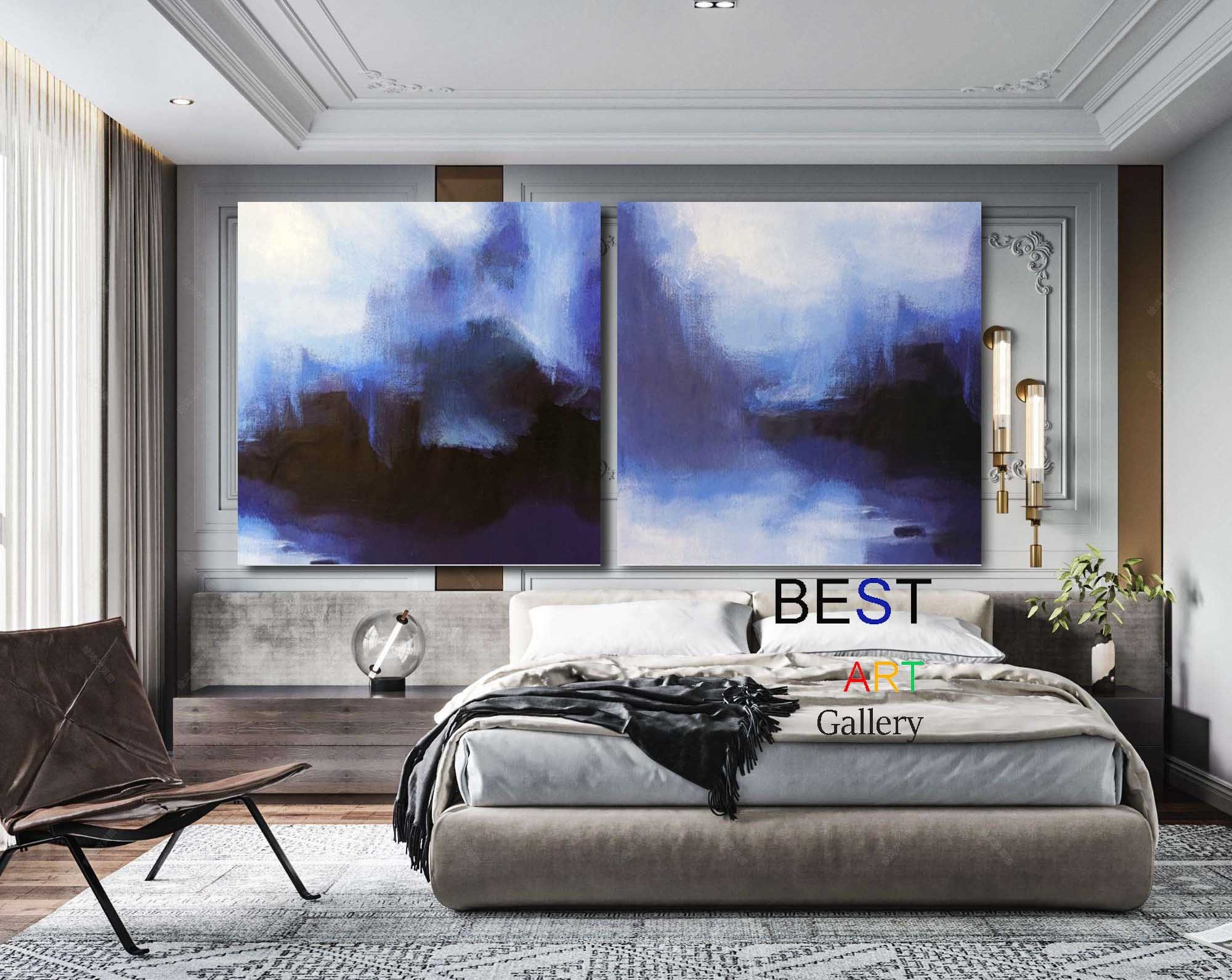 Set of 2 Wall Art Set of 2 Abstract Painting Set of 2 Original Etsy