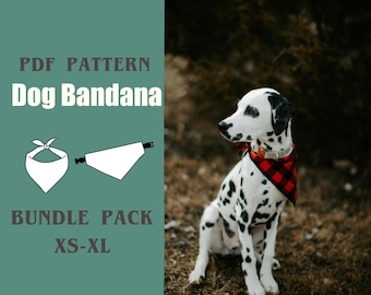 Pattern: Dog Bandana Sewing Pattern PDF - Collar and Tie Up Version - Size XS-XL