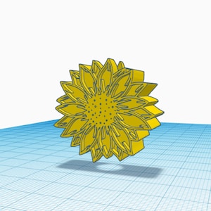 Sunflower Straw Buddy Straw Topper STL 3D Print File