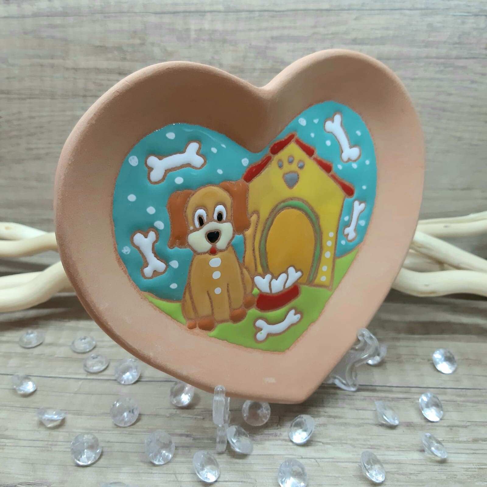 Ceramic soap holder with dog kennel and bowl with bones Etsy