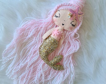 Felt Mermaid Mermaid Doll Glitter Mermaid Mermaid Nursery Decor