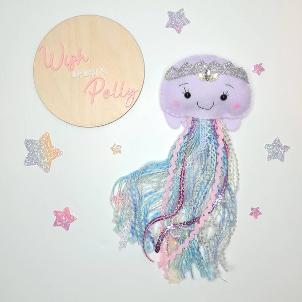 Jellyfish nursery, under the sea theme, mermaid style, girls bedroom decor, jellyfish plushie, pastel style, lilac theme, baby shower gift