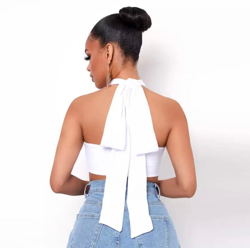 Wrap Around Crop Sleeveless Halter Top Etsy