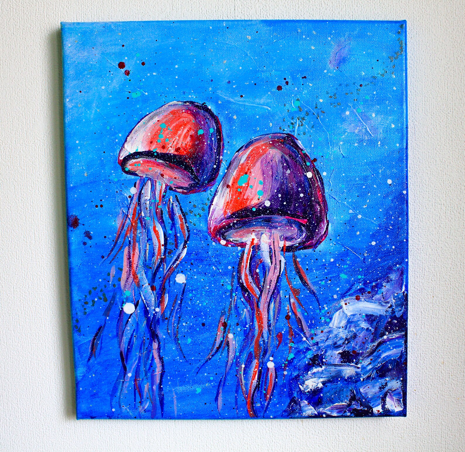 Jellyfish Art Jellyfish Wall Decor gellyfish Painting Etsy
