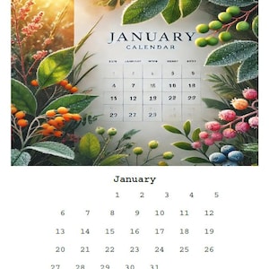 2025 Nature Wall Calendar | Artistic Monthly Planner with Beautiful Seasonal Scenery | Printable digital PDF Download