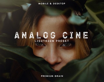 ANALOG Cine Lightroom Mobile & Desktop Preset. Vintage look with premium grain effect. Premium cinematic look for your photos