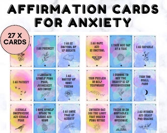 Affirmation Cards for Anxiety | Printable | Mindset | Motivational Cards | Manifestation Cards | Positivity Cards | Affirmation Deck |