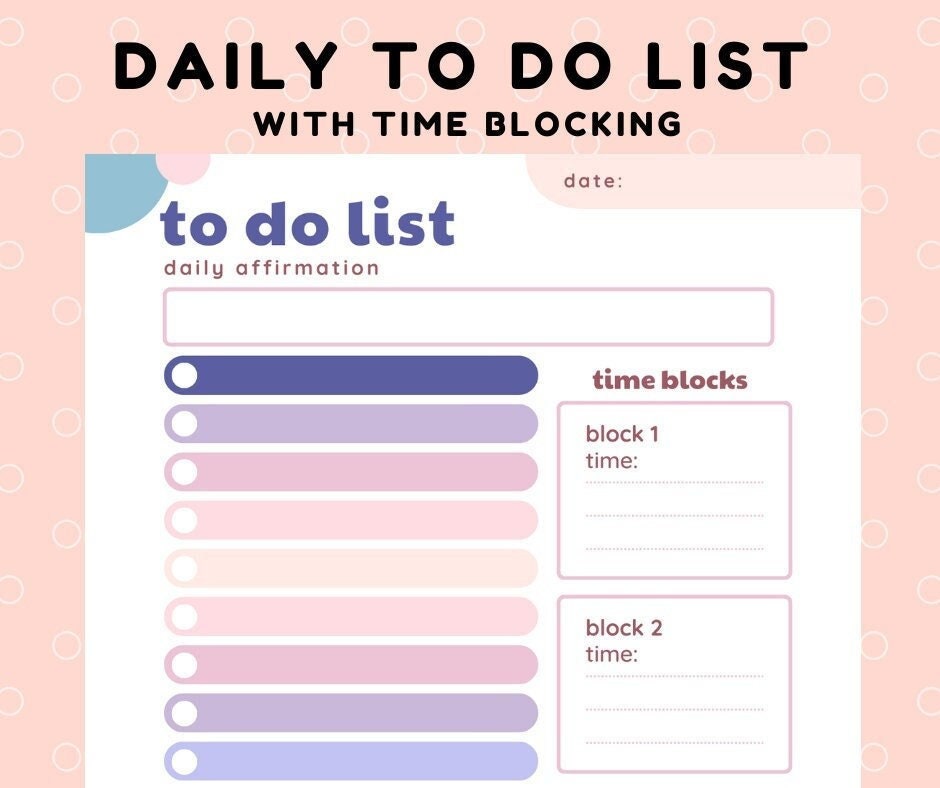Printable Daily Planner to Do List Planner Printables Academic Planner ...