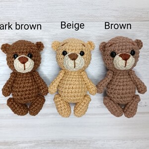 Handmade Crochet Teddy Bear: 3-inch Stuffed Animal Toy - Etsy